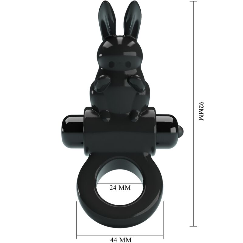 Pretty Love Rabbit Vibratorring Schwarz – 10 Vibrationsmodi | Secret Pulse Produktansicht und Details