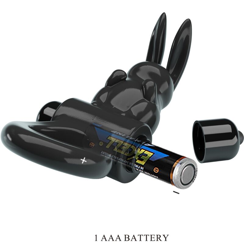 Pretty Love Rabbit Vibratorring Schwarz – 10 Vibrationsmodi | Secret Pulse hochwertiges Sextoy bei Secret Pulse