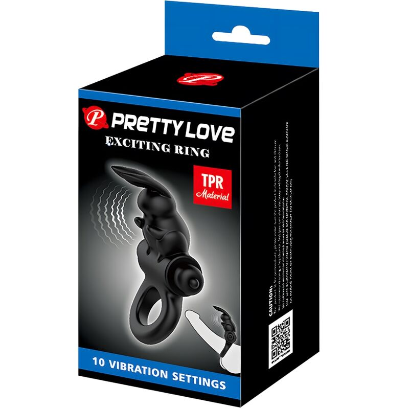 Pretty Love Rabbit Vibratorring Schwarz – 10 Vibrationsmodi | Secret Pulse Rabbit Vibrator diskret online kaufen