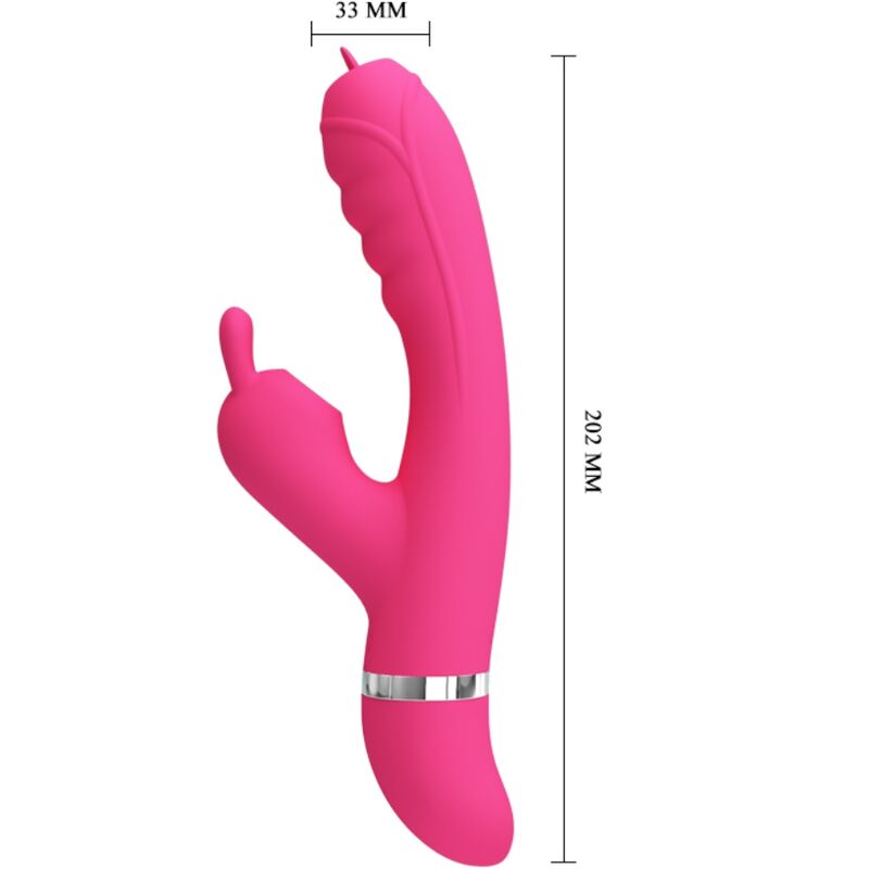 PRETTY LOVE - PHOENIX MULTIFUNKTIONS-KANINCHENVIBRATOR ROSA Produktansicht und Details
