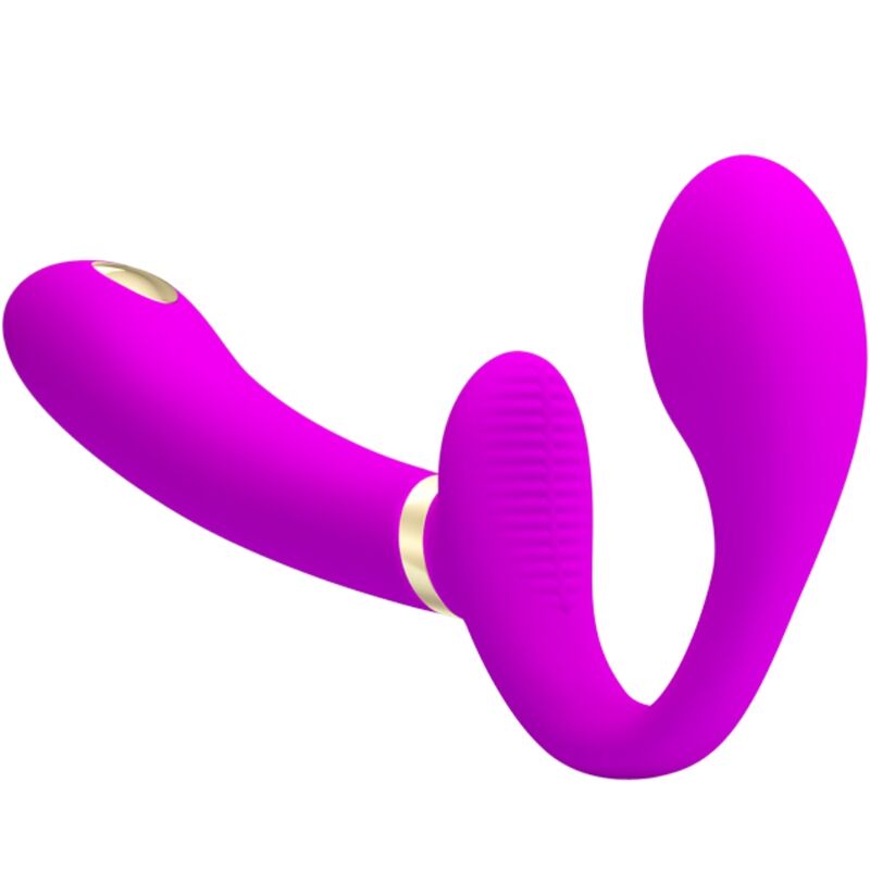 PRETTY LOVE - THUNDERBIRD DOPPELTER STRAP-ON-VIBRATOR MIT FERNBEDIENUNG LILA bei Secret Pulse im Erotikshop