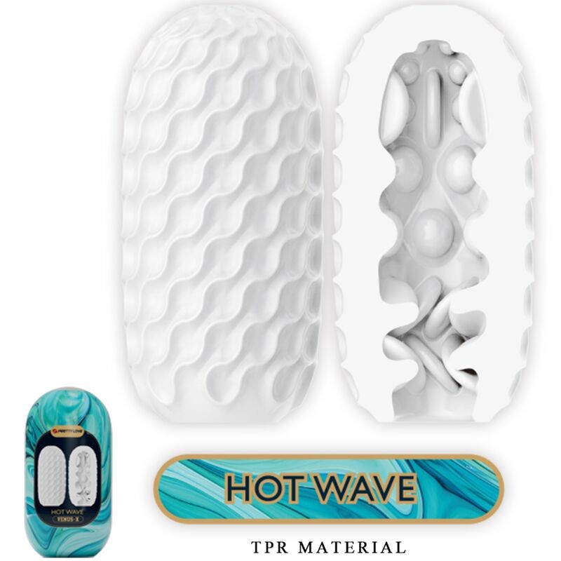 PRETTY LOVE - HOT WAVE MÄNNLICHER MASTURBATOR AUS SILIKON, WEISS Produktansicht und Details