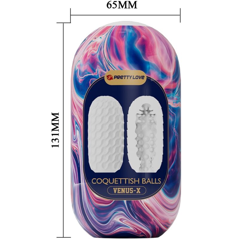 PRETTY LOVE - KOKETTISCHE KUGELN AUS SILIKON, MÄNNLICHER MASTURBATOR, WEISS bei Secret Pulse im Erotikshop