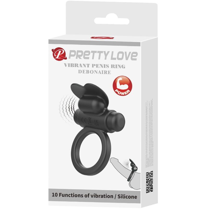 PRETTY LOVE - DEBONAIRE VIBRATIONSRING KANINCHEN 10 VIBRATIONEN SCHWARZ – Erotik-Zubehör Bild 7