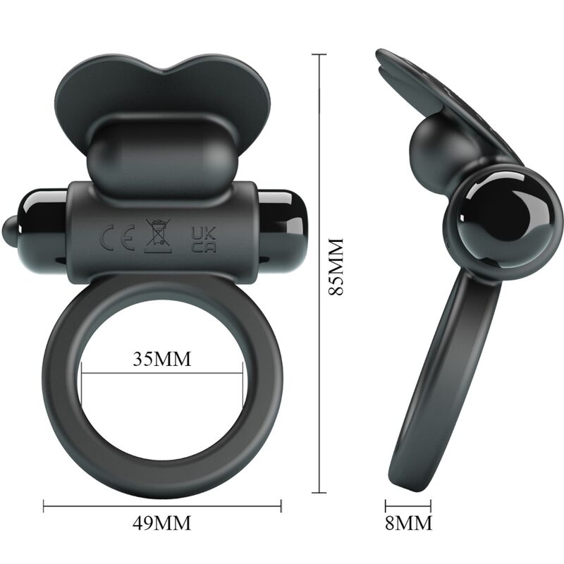 PRETTY LOVE - DEBONAIRE VIBRATIONSRING KANINCHEN 10 VIBRATIONEN SCHWARZ – Erotik-Zubehör Bild 4