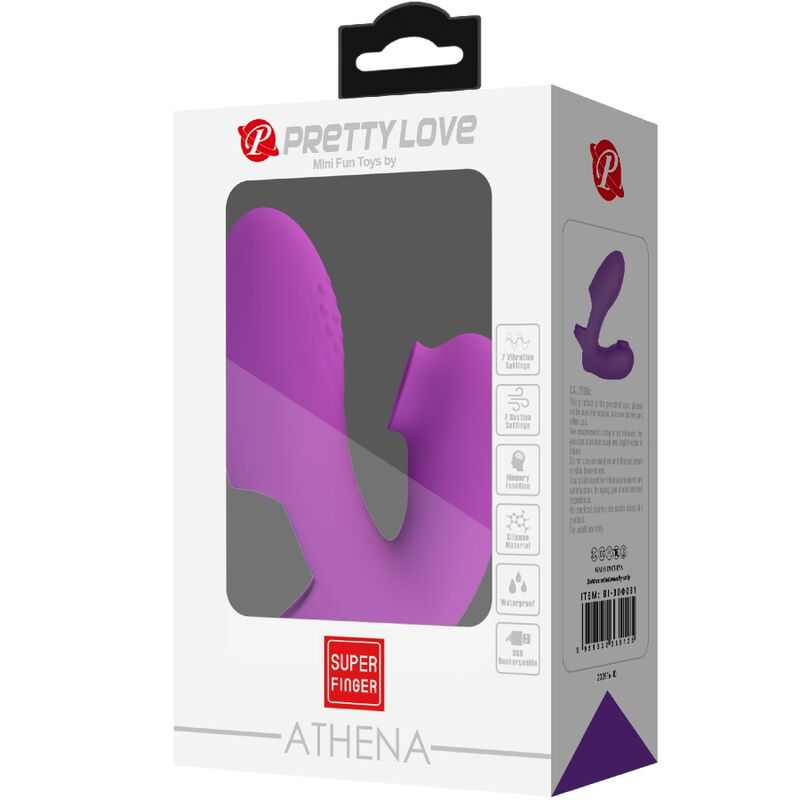 PRETTY LOVE - ATHENA FINGERVIBRATOR MIT KLITORISSTIMULATOR LILA für intensive Stimulation und Self-Love