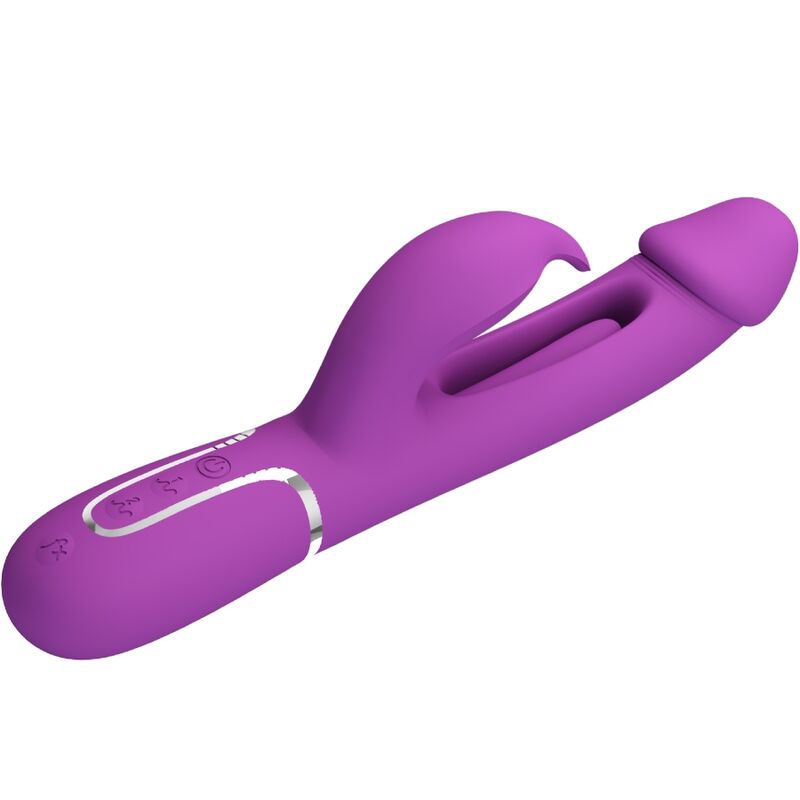 PRETTY LOVE - KAMPAS 3 IN 1 MULTIFUNKTIONS-RABBIT-VIBRATOR LILA Produktansicht und Details