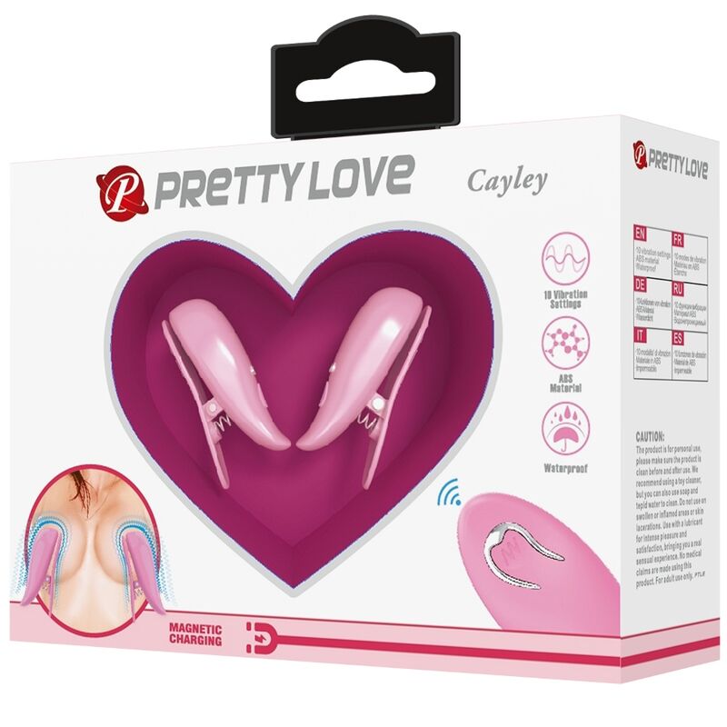 PRETTY LOVE - CAILEY NIPPELKLEMMEN 10 VIBRATIONEN FERNBEDIENUNG ROSA bei Secret Pulse im Erotikshop
