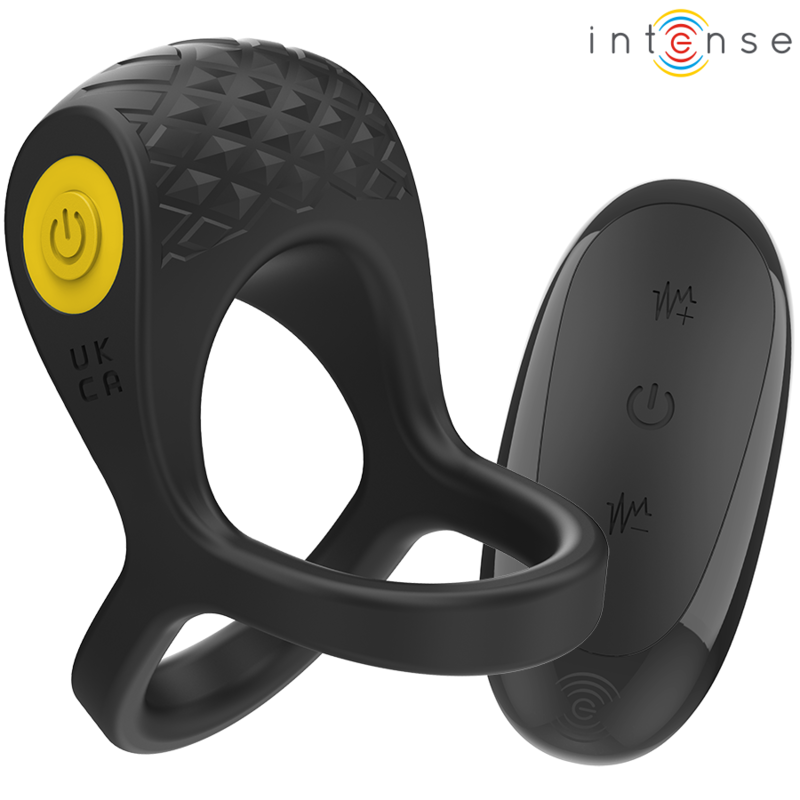 INTENSE - ALEX VIBRATOR DOPPEL-PENISRING 10 VIBRATIONEN SCHWARZ – Penisring Bild 1