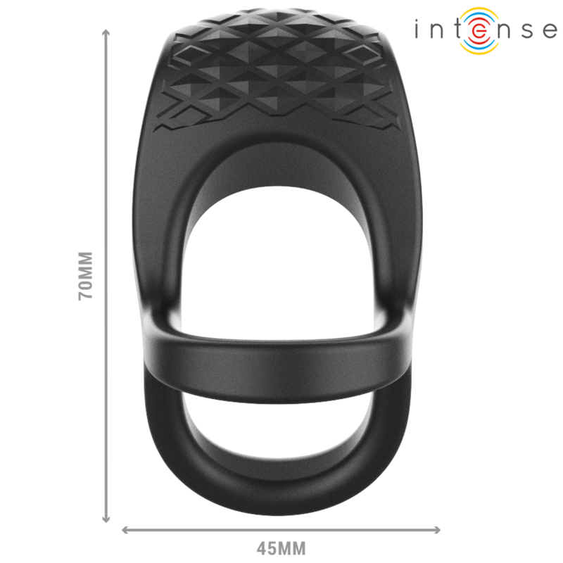INTENSE - ALEX VIBRATOR DOPPEL-PENISRING 10 VIBRATIONEN SCHWARZ – Penisring Bild 7