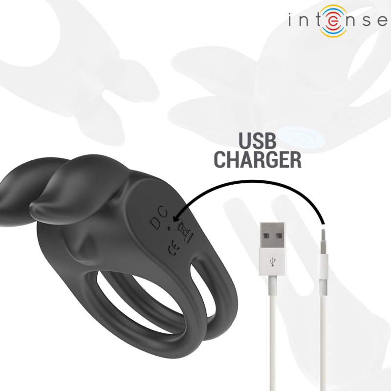 INTENSE - SAM VIBRATOR DOPPEL-PENISRING 10 VIBRATIONEN SCHWARZ Penisring diskret online kaufen
