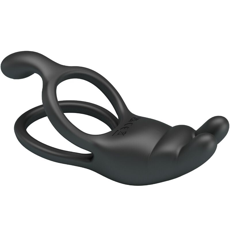 PRETTY LOVE - SETH DOPPEL-VIBRATIONSRING RABBIT 7 VIBRATIONEN SCHWARZ für sinnliche Momente allein oder zu zweit