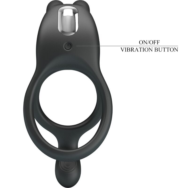 PRETTY LOVE - SETH DOPPEL-VIBRATIONSRING RABBIT 7 VIBRATIONEN SCHWARZ für intensive Stimulation und Self-Love