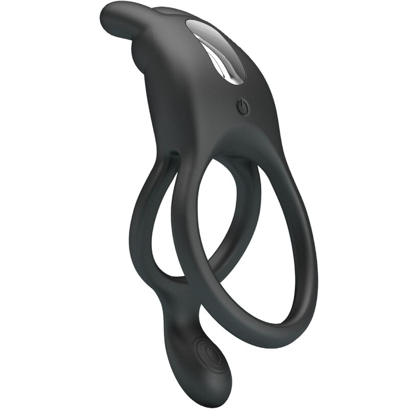 PRETTY LOVE - SETH DOPPEL-VIBRATIONSRING RABBIT 7 VIBRATIONEN SCHWARZ für intensive Stimulation und Self-Love