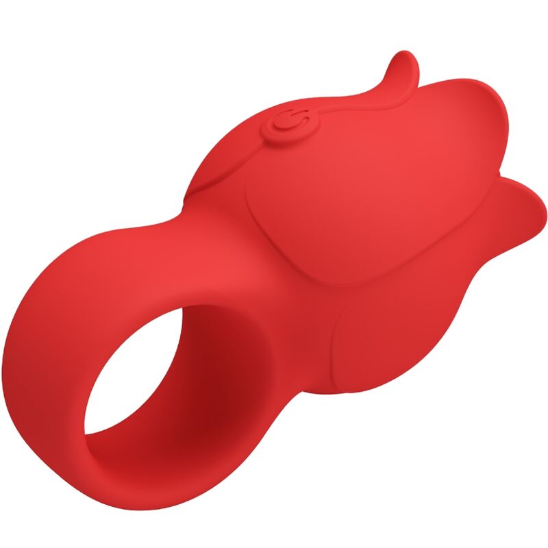 PRETTY LOVE - JAE ROSE FÖRMIGER FINGERVIBRATOR 10 VIBRATIONEN ROT Produktansicht und Details