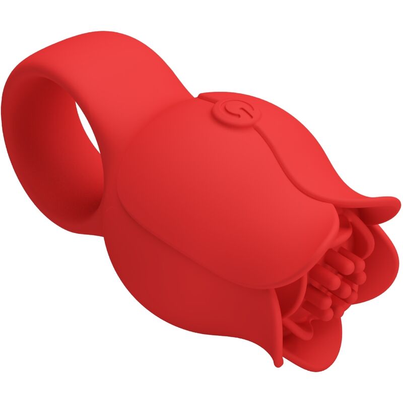 PRETTY LOVE - JAE ROSE FÖRMIGER FINGERVIBRATOR 10 VIBRATIONEN ROT hochwertiges Sextoy bei Secret Pulse
