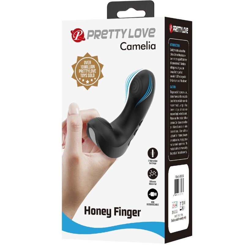 PRETTY LOVE - CAMELIA FINGERVIBRATOR 7 VIBRATIONEN SCHWARZ Produktansicht und Details