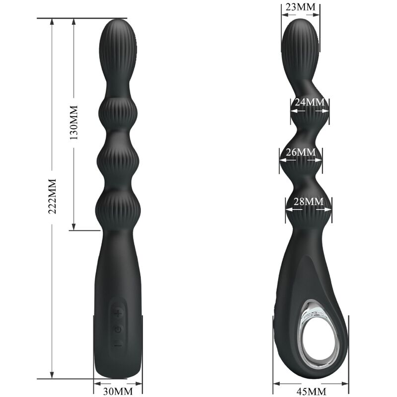 PRETTY LOVE - FEDERER ANALVIBRATOR 12 VIBRATIONEN SCHWARZ für sinnliche und diskrete Momente