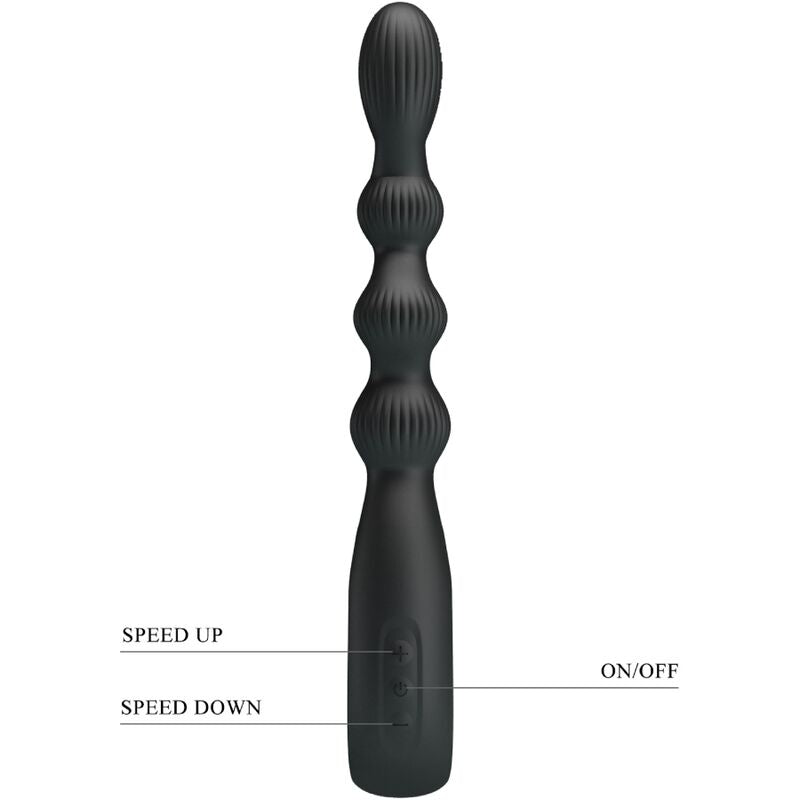 PRETTY LOVE - FEDERER ANALVIBRATOR 12 VIBRATIONEN SCHWARZ hochwertiges Intimtoy