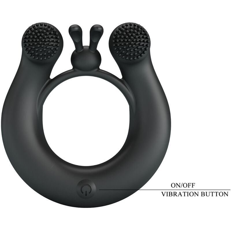 PRETTY LOVE - DAHLIA VIBRATIONSRING + KLITORISSTIMULATOR 12 VIBRATIONEN SCHWARZ für intensive Stimulation und Self-Love