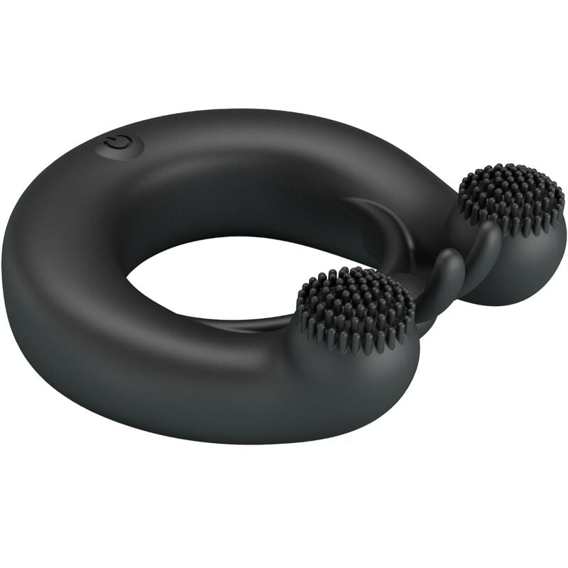 PRETTY LOVE - DAHLIA VIBRATIONSRING + KLITORISSTIMULATOR 12 VIBRATIONEN SCHWARZ Produktansicht und Details