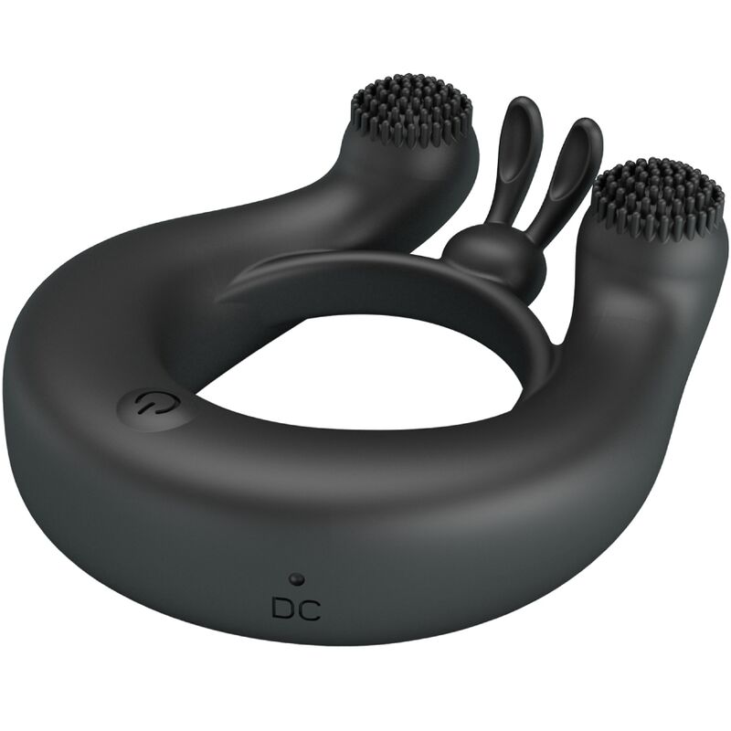 PRETTY LOVE - DAHLIA VIBRATIONSRING + KLITORISSTIMULATOR 12 VIBRATIONEN SCHWARZ hochwertiges Sextoy bei Secret Pulse