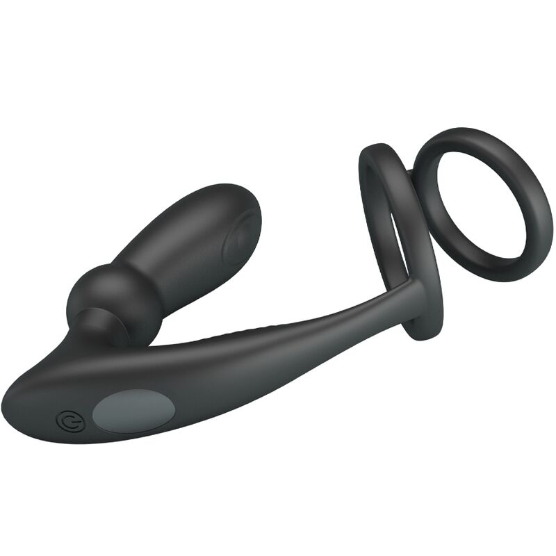 PRETTY LOVE - EMONI PENISRING + ANAL PLUG 12 VIBRATIONEN SCHWARZ für sinnliche und diskrete Momente