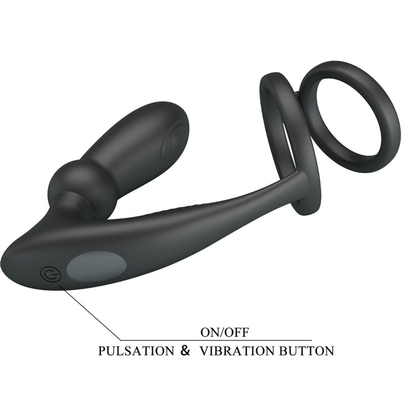 PRETTY LOVE - EMONI PENISRING + ANAL PLUG 12 VIBRATIONEN SCHWARZ Penisring diskret online kaufen
