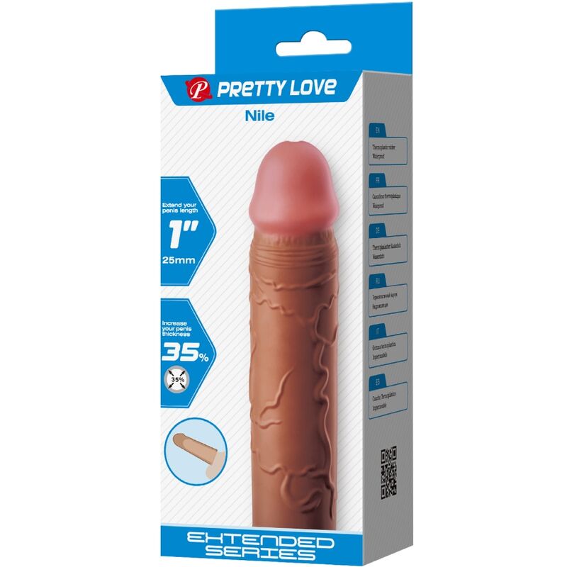 PRETTY LOVE - NILE PENISHÜLLE MIT 2,5 CM VERLÄNGERUNG MULATTE – Penishülle Bild 7