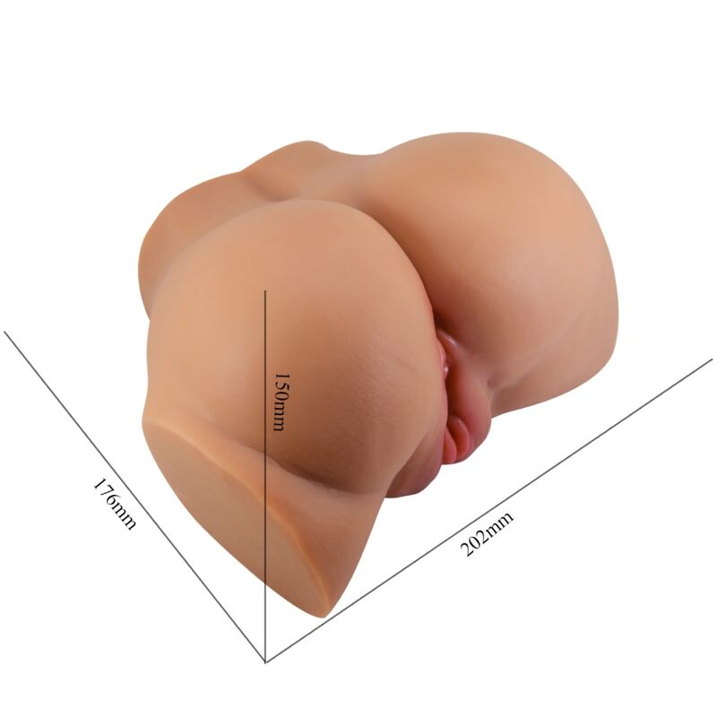 CRAZY BULL - EMILIA ASS VIBRATOR MIT REALISTISCHER VAGINA UND ANUS-FLEISCH-FERNBEDIENUNG Produktansicht und Details