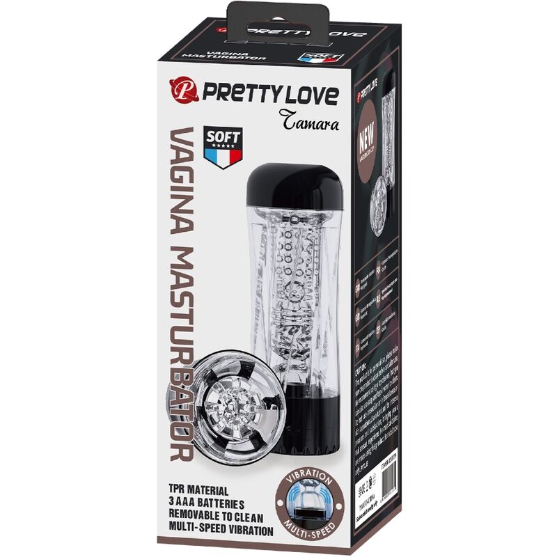 PRETTY LOVE - TAMARA MÄNNLICHER MASTURBATOR MIT MEHREREN GESCHWINDIGKEITEN, SCHWARZ hochwertiges Intimtoy