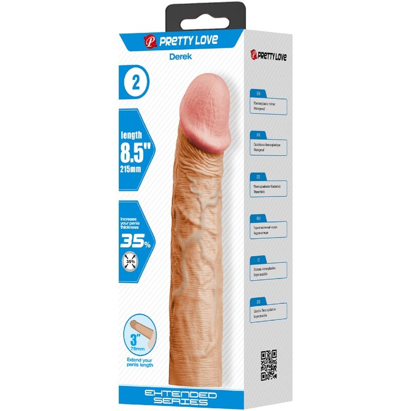 PRETTY LOVE - DEREK PENISHÜLLE MIT 7,6 CM VERLÄNGERUNG FLEISCH – Penishülle Bild 5