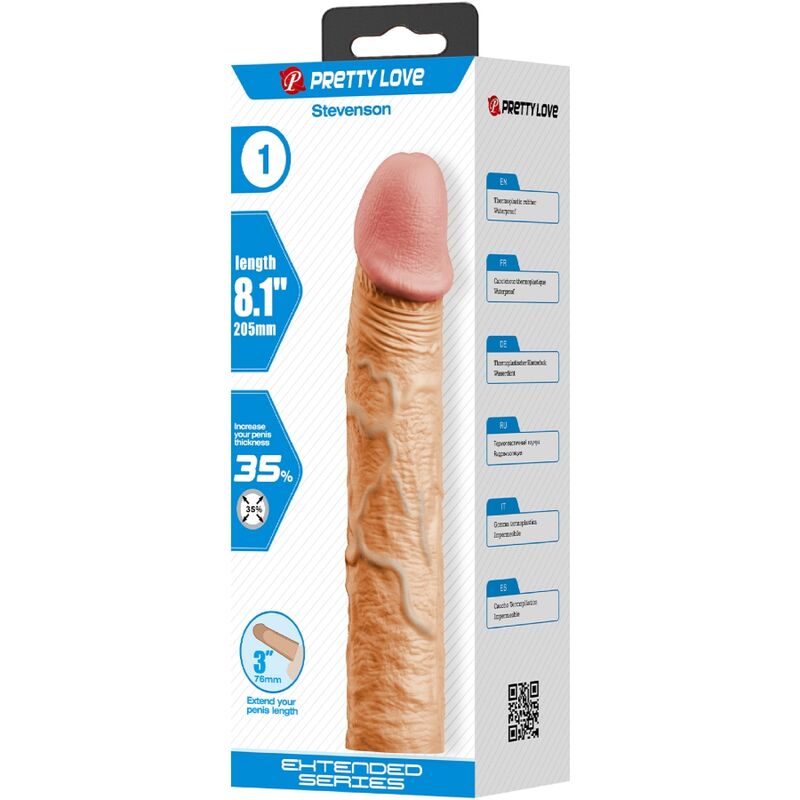 PRETTY LOVE - STEVENSON PENISHÜLLE MIT 7,6 CM VERLÄNGERUNG FLEISCH – Penishülle Bild 5