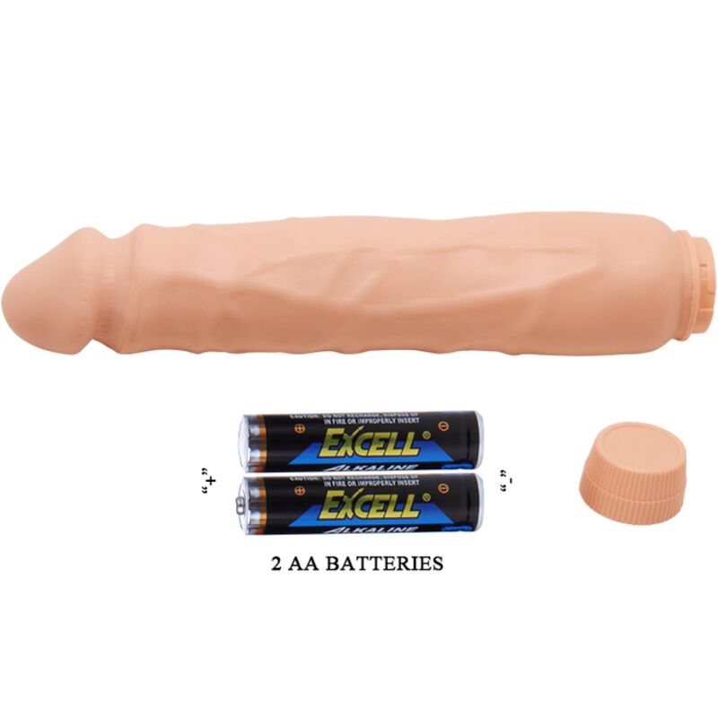BAILE JACK Realistischer Vibrator 26 cm – Hautfarbe, Vibration, TPR Vibrator diskret online kaufen