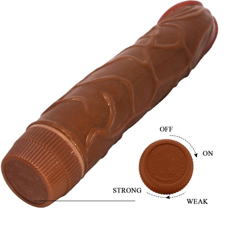 BAILE Bob Realistischer Vibrator 22,5 cm – Dildovibrator Mulatte hochwertiges Intimtoy