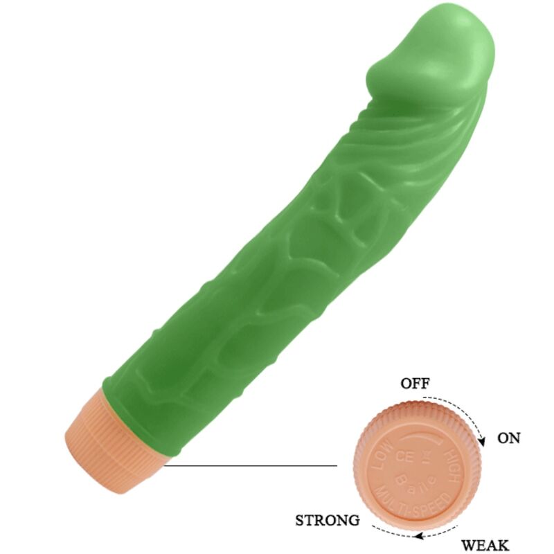 Realistischer Vibrator 22,5 cm Grün – BAILE Dildovibrator mit Vibration für sinnliche und diskrete Momente
