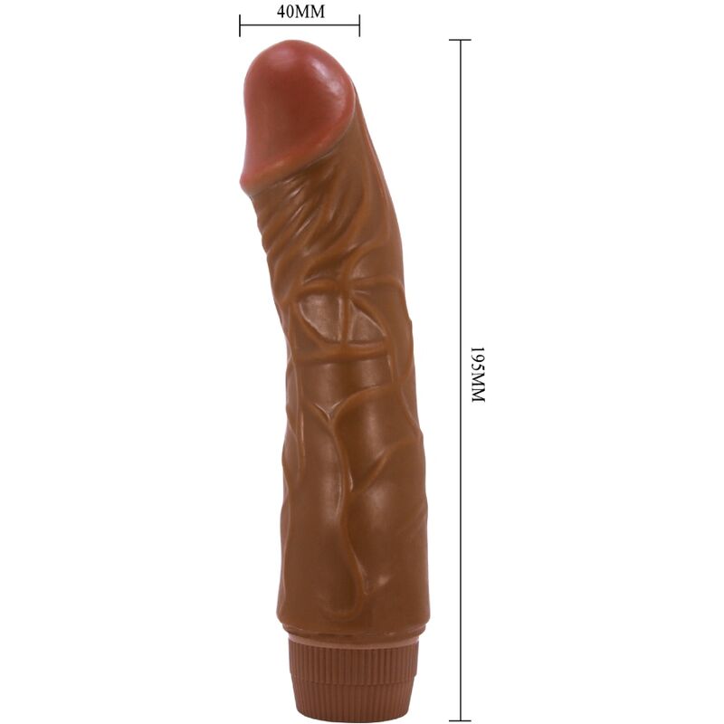BAILE JEFF Realistischer Vibrator 19,5 cm Mulatte | TPR Produktansicht und Details