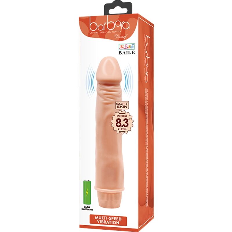 BAILE Zwerg Realistischer Vibrator 21 cm Fleisch – Dildovibrator mit Vibration realistischer Dildo diskret online kaufen