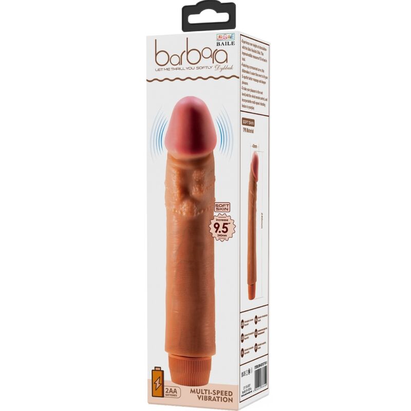 BAILE DYBBUK Realistischer Vibrator 24 cm Mulatte | TPR Vibrator diskret online kaufen