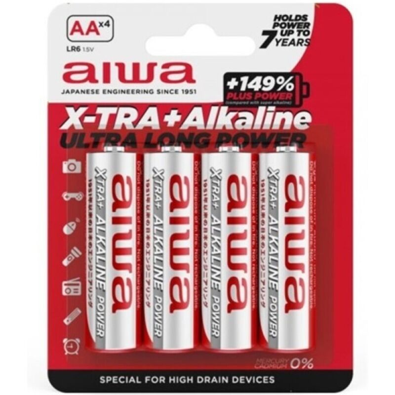 AIWA - X-TRA ALKALINE AA ALKALINE BATTERIE LR6 BLISTER*4 – Batterien von AIWA