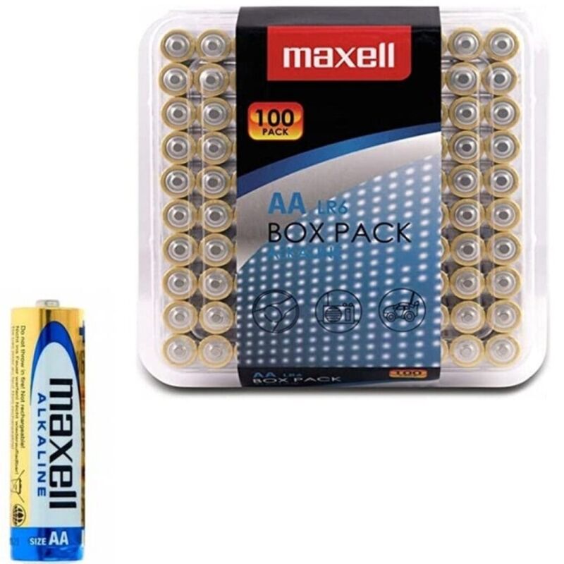 MAXELL - ALKALISCHE BATTERIE AA LR6 PACK*100 BATTERIEN – Batterien von MAXELL