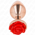 KINK - ROSA GOLDENER ANALSTECKER MIT ROTER ROSE L BDSM-Zubehör diskret online kaufen