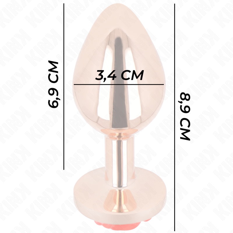 KINK - ROSA GOLDENER ANALSTECKER MIT ROTER ROSE M für sinnliche und diskrete Momente