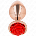 KINK - ROSA GOLDENER ANALSTECKER MIT ROTER ROSE M BDSM-Zubehör diskret online kaufen