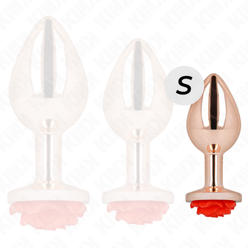 KINK - ROSA GOLDENER ANALSTECKER MIT ROTER ROSE S bei Secret Pulse im Erotikshop