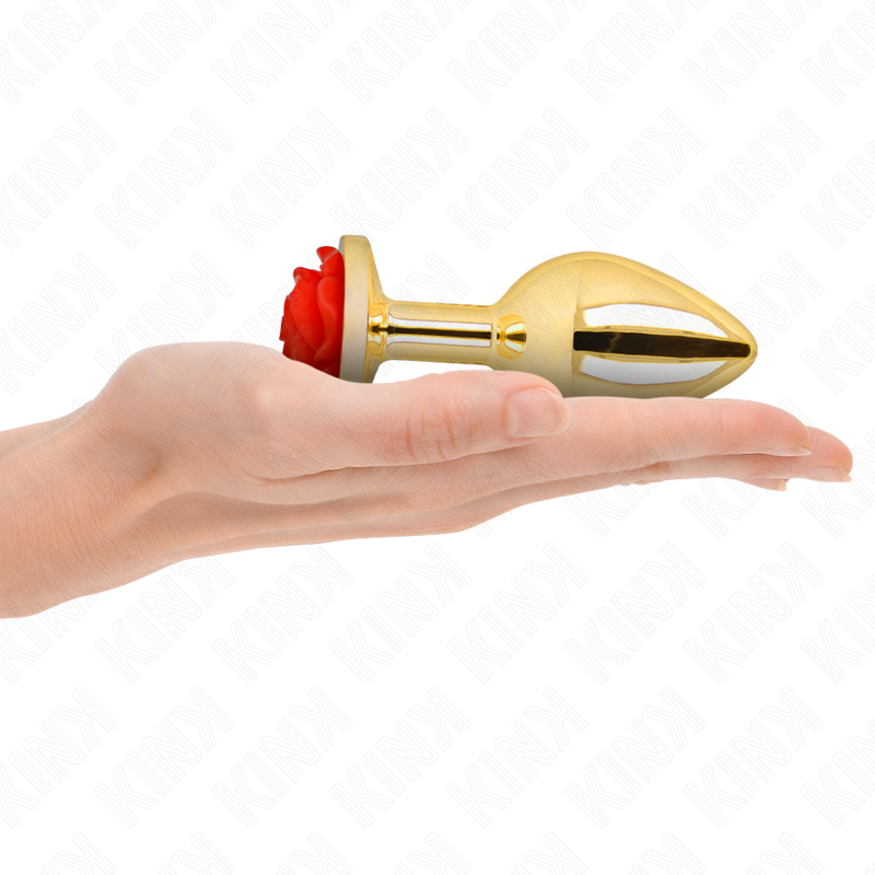 KINK - PLUG ANAL GOLD ROSE ROT GRÖSSE L bei Secret Pulse im Erotikshop