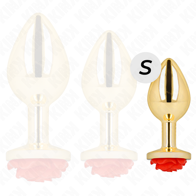KINK - PLUG ANAL GOLD ROSE ROT GRÖSSE S bei Secret Pulse im Erotikshop