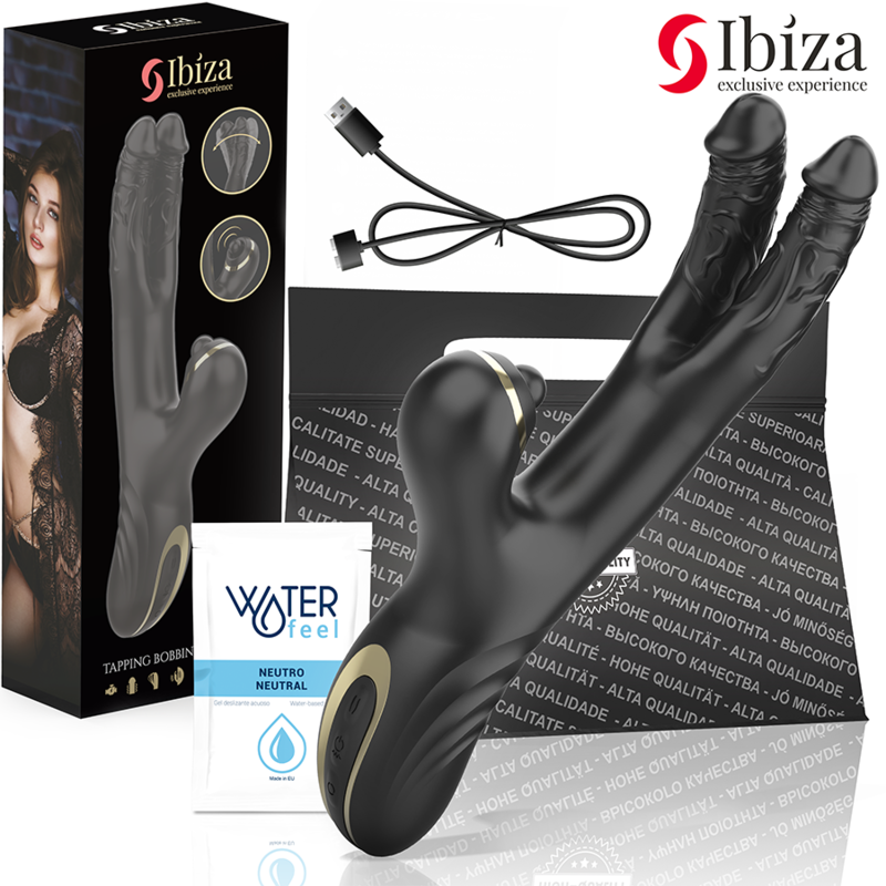 IBIZA Zwei Drachen Doppelvibrator – Klitoris- & G-Punkt-Stimulation, Schwarz – Klitorisstimulator Bild 2