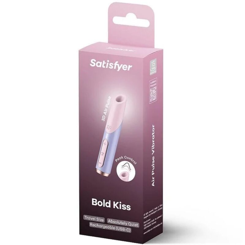 SATISFYER - BOLD KISS WAVE KLITORIS-STIMULATOR ROSA / VIOLETT für intensive Stimulation und Self-Love