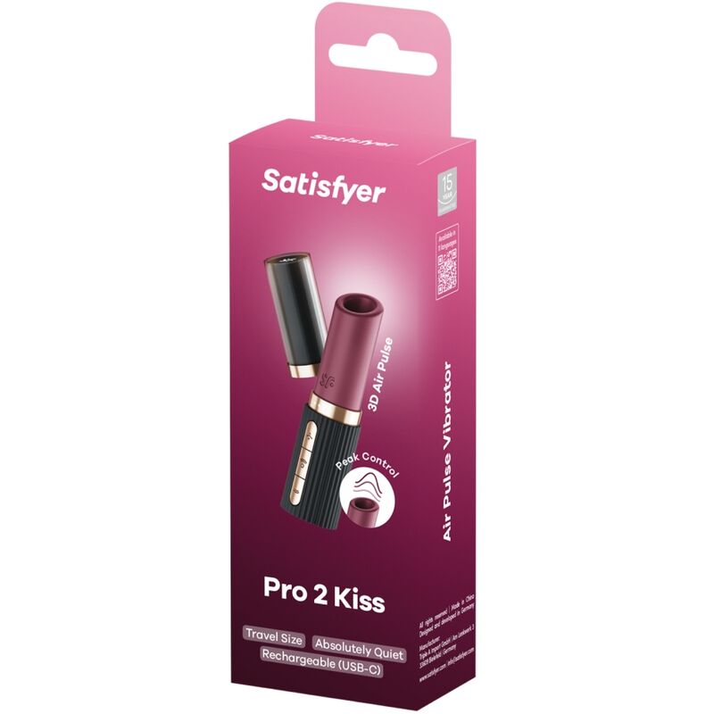 SATISFYER - PRO 2 KISS WAVE KLITORIS-STIMULATOR GRANAT / SCHWARZ Klitorisstimulator diskret online kaufen